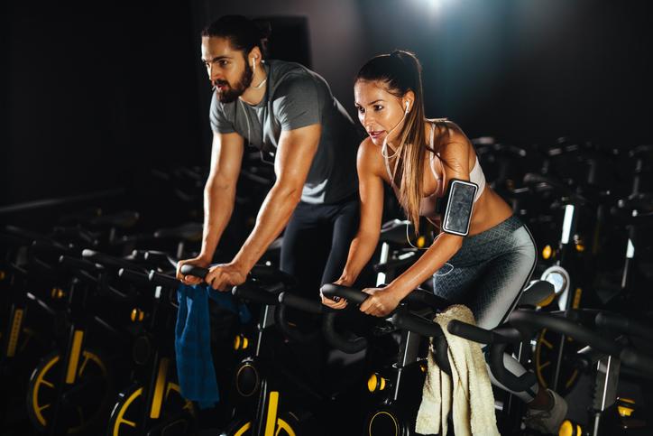 Couple cycling Burning Park - Fitness Park