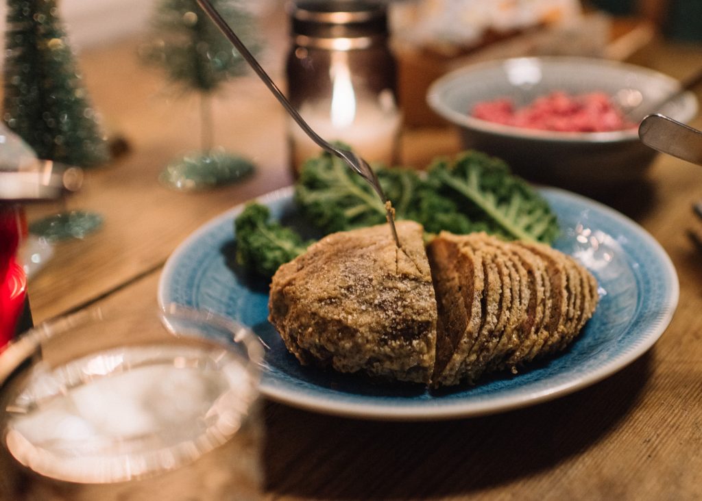 Vegan christmas steak ham Seitan